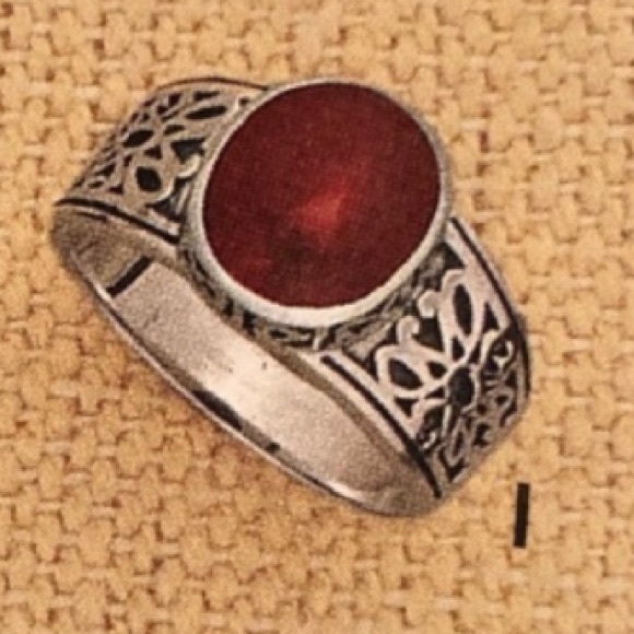 RARE Silpada Sterling Silver Red Stone Ring R1465 Size 7 - Picture 8 of 10